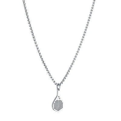 Collier avec Pendentif Raquette de Padel en Acier Inoxydable - 22