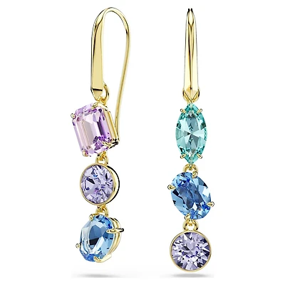 Boucles d'Oreilles Gemma Pendantes avec Design Asymétrique Plaqué Or - 4.8 x 0.8 cm. Color: jaune | Doucet Latendresse