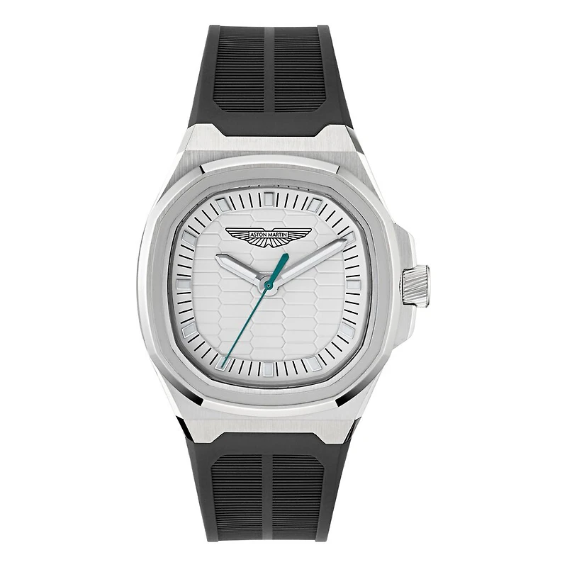 Aston Martin MTIG1F502 Stainless Steel Watch with Black Silicone Strap and Luminous Hands - 40mm | Doucet Latendresse