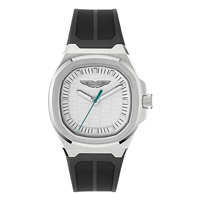Aston Martin MTIG1F502 Stainless Steel Watch with Black Silicone Strap and Luminous Hands - 40mm | Doucet Latendresse