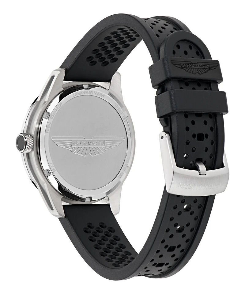 Montre Aston Martin MTIH1F503 en Acier Inoxydable avec Bracelet en Silicone Noir - 38mm | Doucet Latendresse