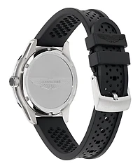Montre Aston Martin MTIH1F503 en Acier Inoxydable avec Bracelet en Silicone Noir - 38mm | Doucet Latendresse