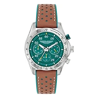Aston Martin MTRS1F501 Stainless Steel Watch with Leather Strap and Luminous Hands - 42mm | Doucet Latendresse