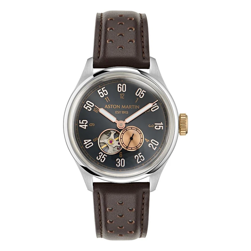 Aston Martin MTTS1F501 Stainless Steel Watch with Leather Strap - 41mm | Doucet Latendresse