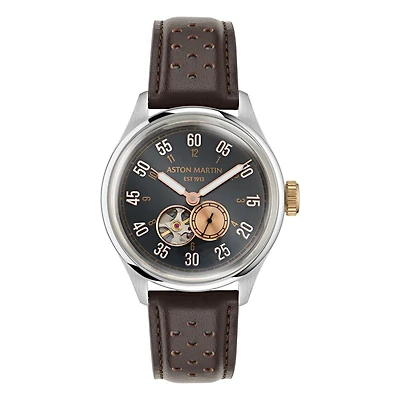 Aston Martin MTTS1F501 Stainless Steel Watch with Leather Strap - 41mm | Doucet Latendresse