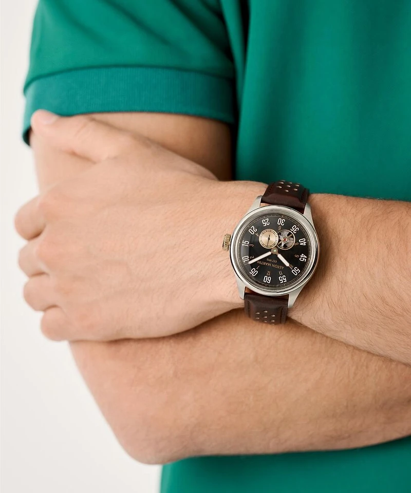 Aston Martin MTTS1F501 Stainless Steel Watch with Leather Strap - 41mm | Doucet Latendresse