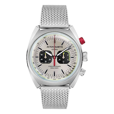 Aston Martin MTTS2F501 Watch with Stainless Steel Mesh Strap and Luminous Hands - 43mm | Doucet Latendresse
