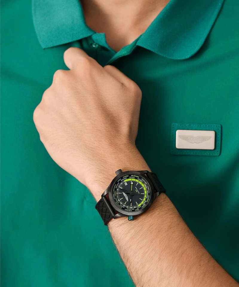 Aston Martin MTIZ1F501 Watch with Black Rubber Strap and Luminous Hands - 41mm | Doucet Latendresse