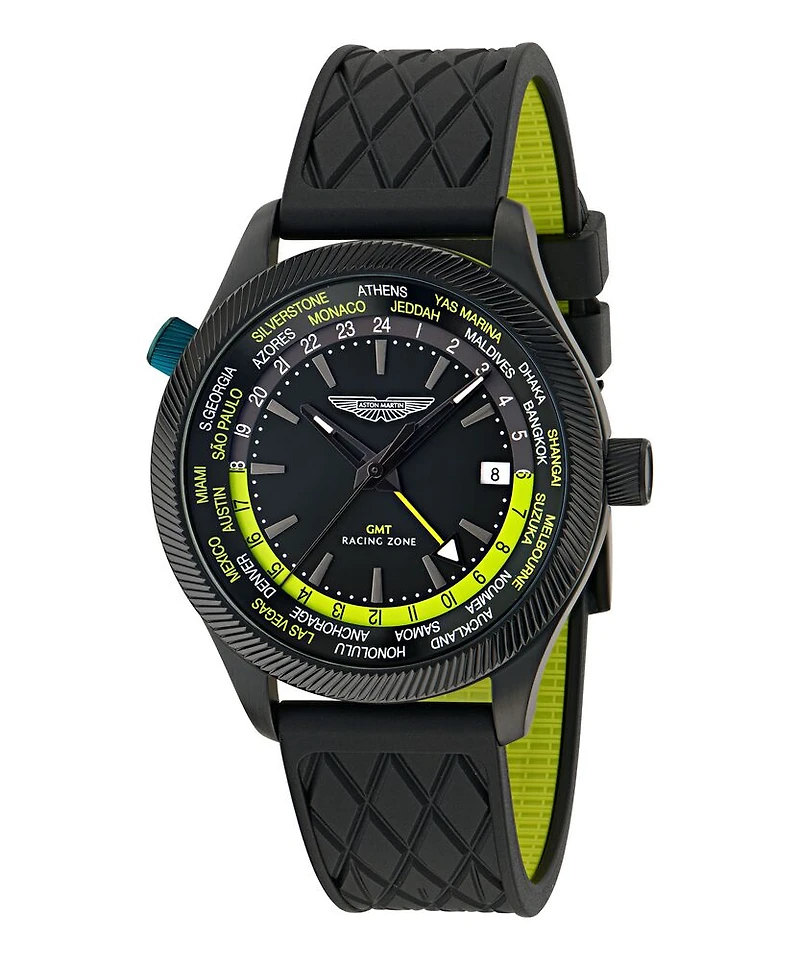 Aston Martin MTIZ1F501 Watch with Black Rubber Strap and Luminous Hands - 41mm | Doucet Latendresse