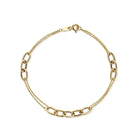 Bracelet à Mailles Ovales Enlacées en Or 10k - 7.5