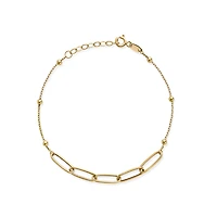 Bracelet à Maillons Billes et Trombones en Or 10k - 7.5