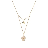 Collier en Or 10K fleurs Nacrés - 18