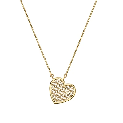 Collier avec Coeur en Or 10k - 18