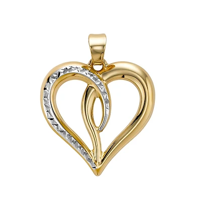 Pendentif  Coeur en Or 10k Deux-Tons. Color: jaune | Doucet Latendresse