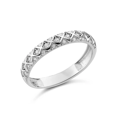 Bague en Or blanc 10k Serties de Zircons Cubiques. Color: | Doucet Latendresse