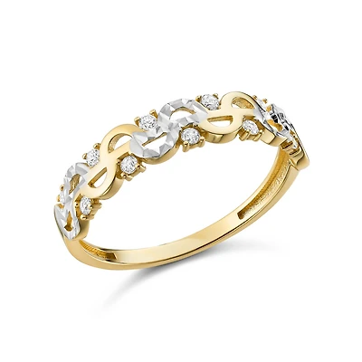 10K Two-Tone Gold Ring Set with Cubic Zirconia. Color: 2 tone | Doucet Latendresse
