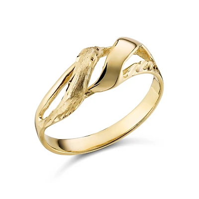10k Gold Ring with Wave Design. Color: yellow | Doucet Latendresse