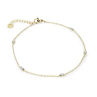 Bracelet en Acier inoxydable Plaqué Or Ovale avec Zircons Cubiques - 7