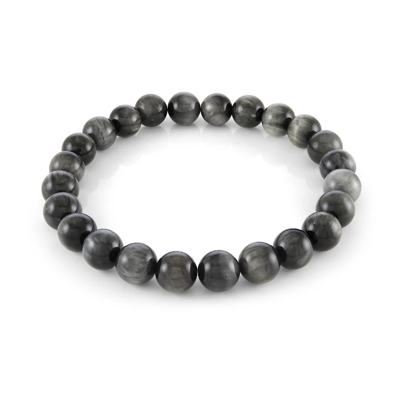 8mm Gray Eagle's Eye Bracelet - 8.2