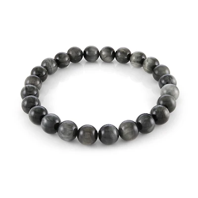 8mm Gray Eagle's Eye Bracelet - 8.2