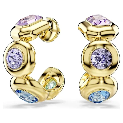 Boucles d'Oreilles Gema  avec Cristaux Swarovski de Tailles variées, Multicolores - 3.1 x 1.3 x 2.9 cm. Color: jaune | Doucet Latendresse