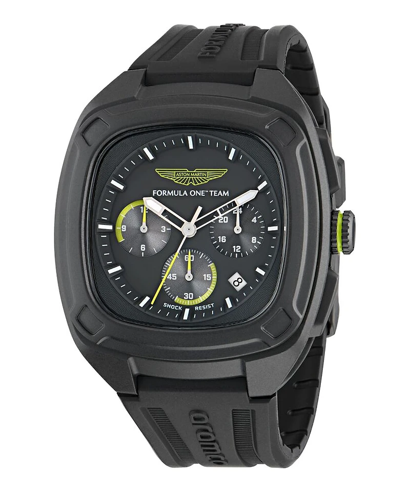 Montre Aston Martin MTFO1F505 en Plastique avec Bracelet en Silicone Noir - 44mm | Doucet Latendresse