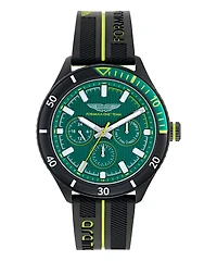 Montre Aston Martin MTFP1F503 en Plastique avec Bracelet en Silicone Vert et Jaune - 46mm | Doucet Latendresse