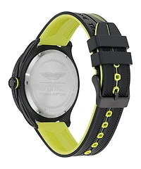 Montre Aston Martin MTFP1F503 en Plastique avec Bracelet en Silicone Vert et Jaune - 46mm | Doucet Latendresse