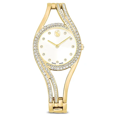 Montre Hyperbola Bangle Plaqué Or Sertie de Crystaux Swarovski - 28mm | Doucet Latendresse