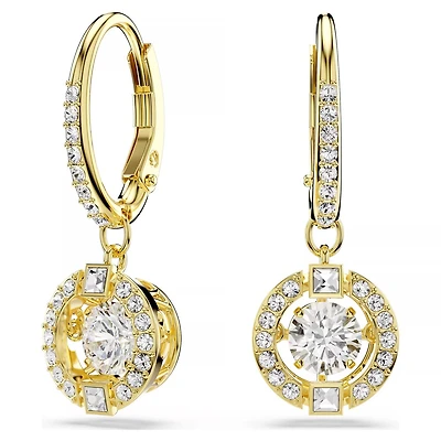 Boucles d'Oreilles Una Angelic Plaqué Or avec Crystaux Swarovski - 2.7 x 0.9 cm. Color: jaune | Doucet Latendresse