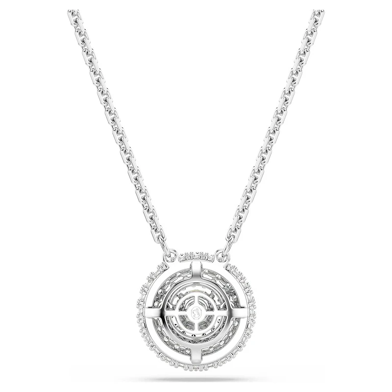 Pendentif Sublima en Métal Rhodié Serti de Zircons Cubiques avec Chaîne - 38 - 45 cm. Color: blanc | Doucet Latendresse