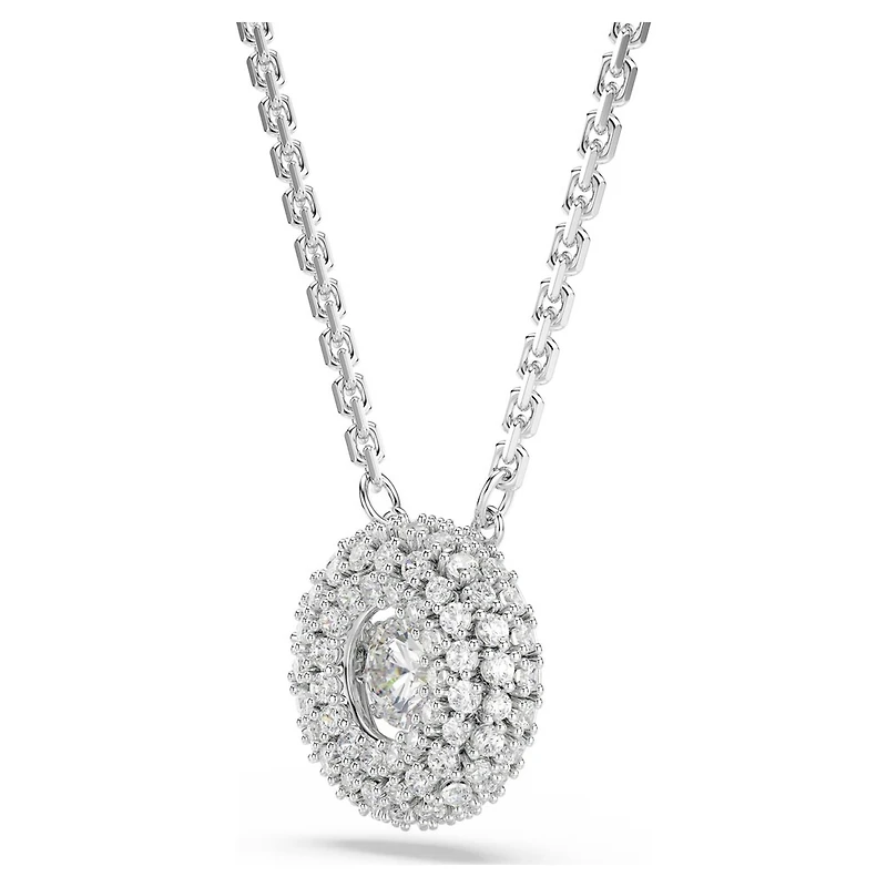 Pendentif Sublima en Métal Rhodié Serti de Zircons Cubiques avec Chaîne - 38 - 45 cm. Color: blanc | Doucet Latendresse