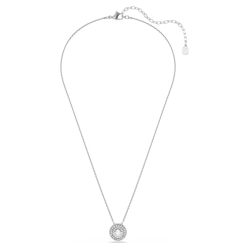 Pendentif Sublima en Métal Rhodié Serti de Zircons Cubiques avec Chaîne - 38 - 45 cm. Color: blanc | Doucet Latendresse
