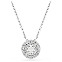 Pendentif Sublima en Métal Rhodié Serti de Zircons Cubiques avec Chaîne - 38 - 45 cm. Color: blanc | Doucet Latendresse