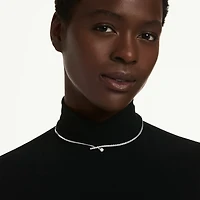 Collier Matrix en Métal Rhodié avec Zircons Cubiques - 30 - 40 cm. Color: blanc | Doucet Latendresse
