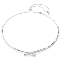 Collier Matrix en Métal Rhodié avec Zircons Cubiques - 30 - 40 cm. Color: blanc | Doucet Latendresse