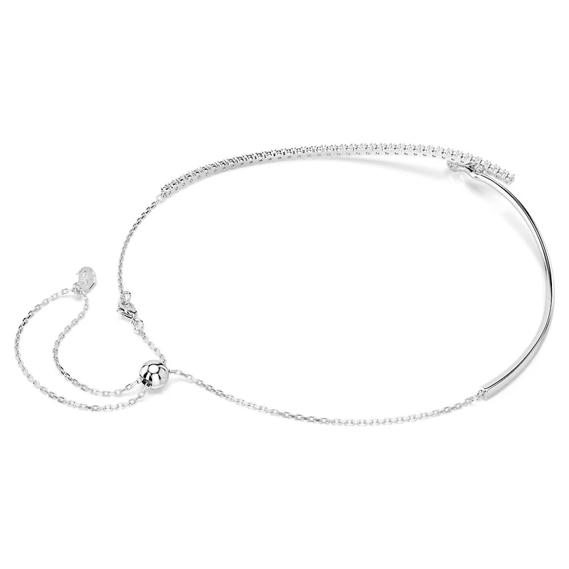 Collier Matrix en Métal Rhodié avec Zircons Cubiques - 30 - 40 cm. Color: blanc | Doucet Latendresse