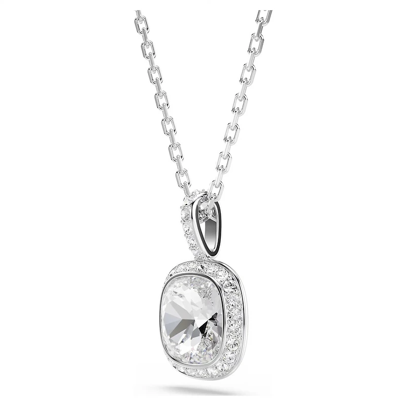 Collier Una Angelic avec Pendentif en Métal Rhodié avec Crystaux Swarovski - 38 - 45 cm. Color: blanc | Doucet Latendresse
