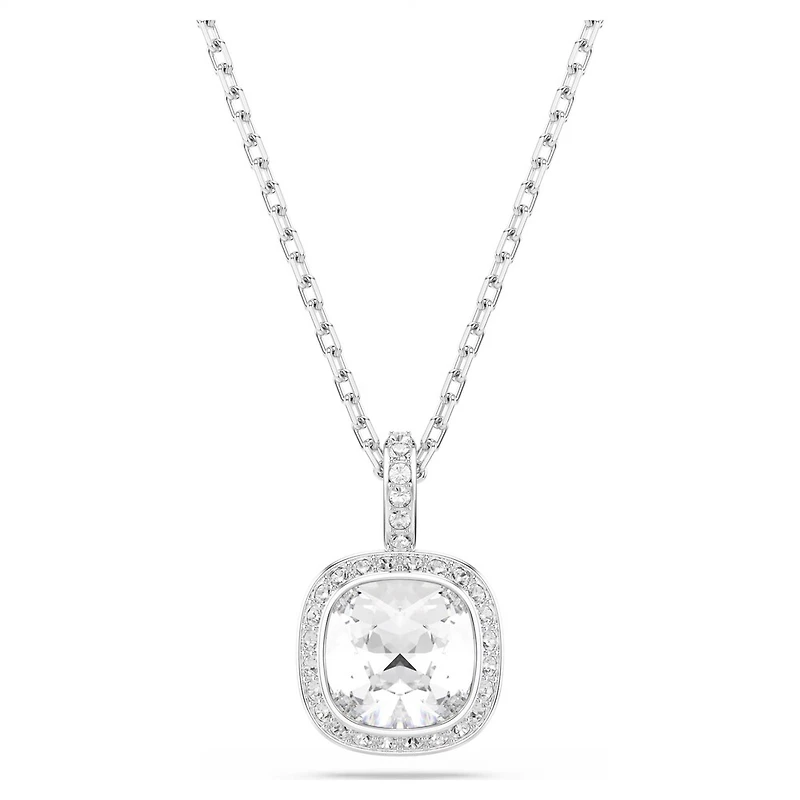 Collier Una Angelic avec Pendentif en Métal Rhodié avec Crystaux Swarovski - 38 - 45 cm. Color: blanc | Doucet Latendresse