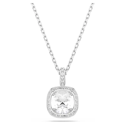 Collier Una Angelic avec Pendentif en Métal Rhodié avec Crystaux Swarovski - 38 - 45 cm. Color: blanc | Doucet Latendresse