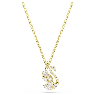 Collier avec Pendentif Swan Plaqué Or avec Zircons Cubiques - 38 - 45 cm. Color: jaune | Doucet Latendresse