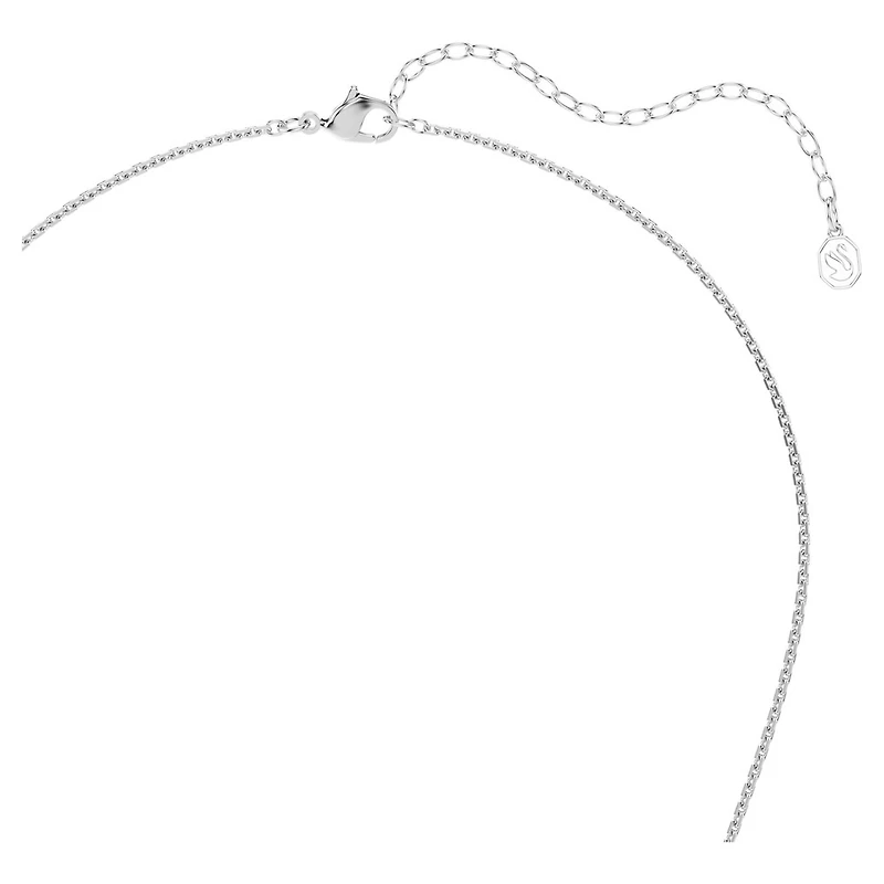 Collier avec Pendentif Flocon de Neige en Métal Rhodié avec Cristaux Swarovski. Color: blanc | Doucet Latendresse