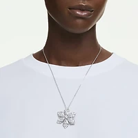 Collier avec Pendentif Flocon de Neige en Métal Rhodié avec Cristaux Swarovski. Color: blanc | Doucet Latendresse