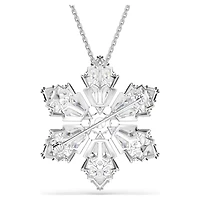 Collier avec Pendentif Flocon de Neige en Métal Rhodié avec Cristaux Swarovski. Color: blanc | Doucet Latendresse