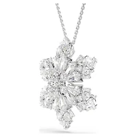 Collier avec Pendentif Flocon de Neige en Métal Rhodié avec Cristaux Swarovski. Color: blanc | Doucet Latendresse