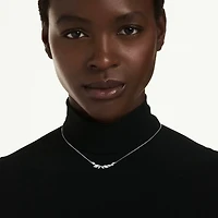 Collier Mesmera en Métal Rhodié avec Zircons Cubiques - 42 - 49 cm. Color: blanc | Doucet Latendresse