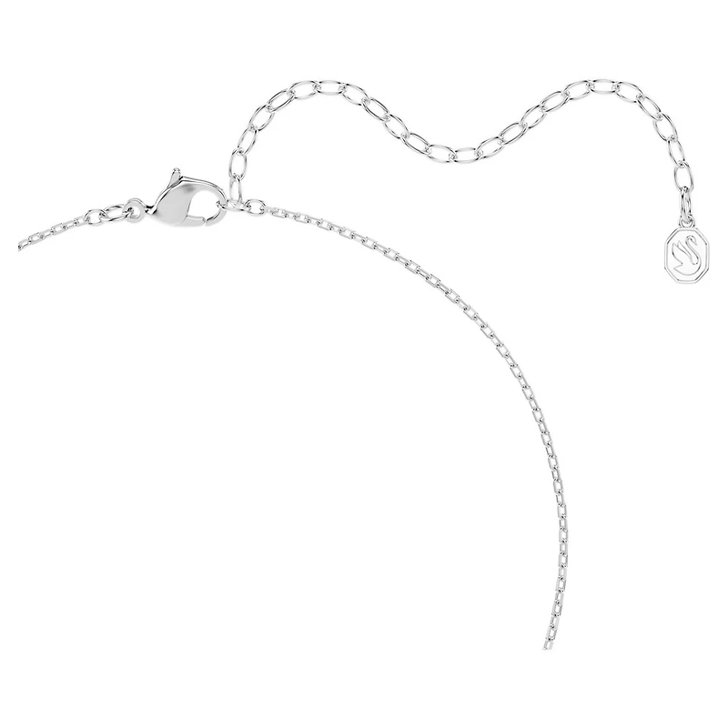 Collier avec Pendentif Millenia Plaqué Rhodium avec Crystaux Swarovski Bleus. Color: blanc | Doucet Latendresse