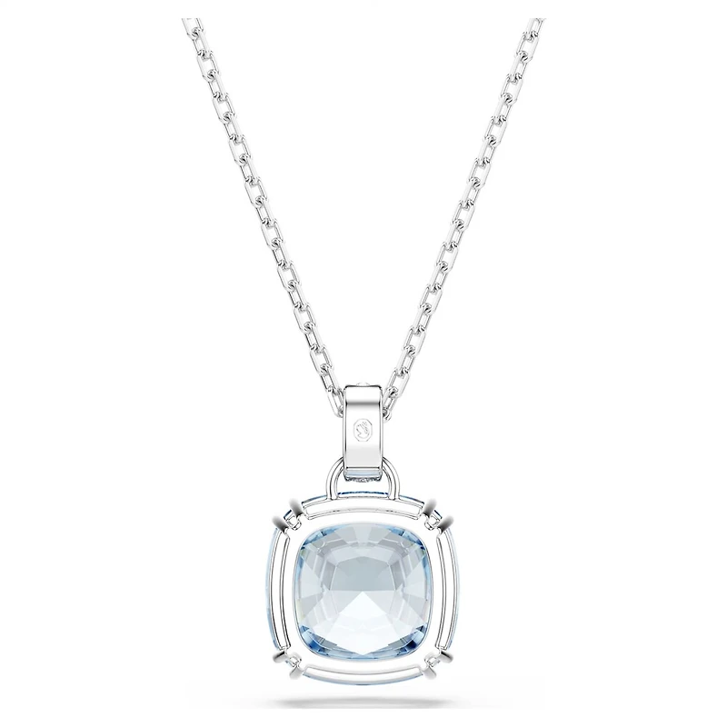 Collier avec Pendentif Millenia Plaqué Rhodium avec Crystaux Swarovski Bleus. Color: blanc | Doucet Latendresse