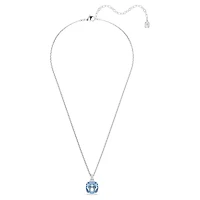 Collier avec Pendentif Millenia Plaqué Rhodium avec Crystaux Swarovski Bleus. Color: blanc | Doucet Latendresse