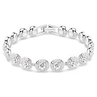 Bracelet Una Angelic en Métal Rhodié avec Crystaux Swarovski - 15.5 - 17.8 cm. Color: blanc | Doucet Latendresse